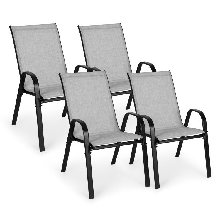 Svetlosivá sada – záhradných stoličiek MultiGarden, na terasu alebo balkón, 4 ks