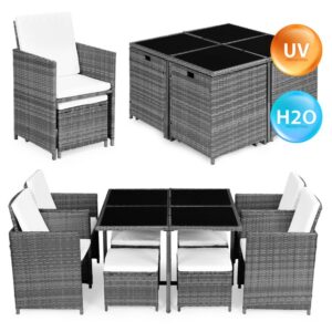 Ratanová sada – záhradného nábytku z technoratanu MultiGarden, stôl, 4 kreslá, 4 pufy
