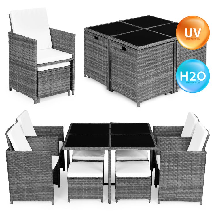 Ratanová sada – záhradného nábytku z technoratanu MultiGarden, stôl, 4 kreslá, 4 pufy