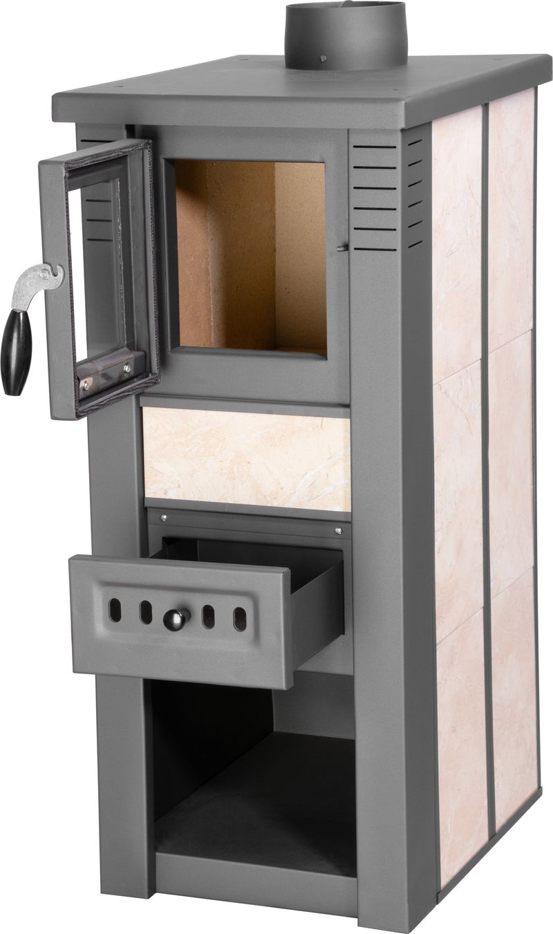 Keramické krbové kachle Pro LAVA Ceramic — béžové, dymovod 120 mm, 6,5 kW – Obrázok 4