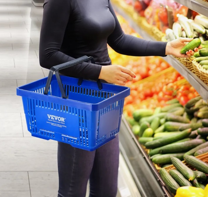 Plastový košík – nákupný košík, sada 12 ks, 24l, prenosný vo veľkom balení – Obrázok 2