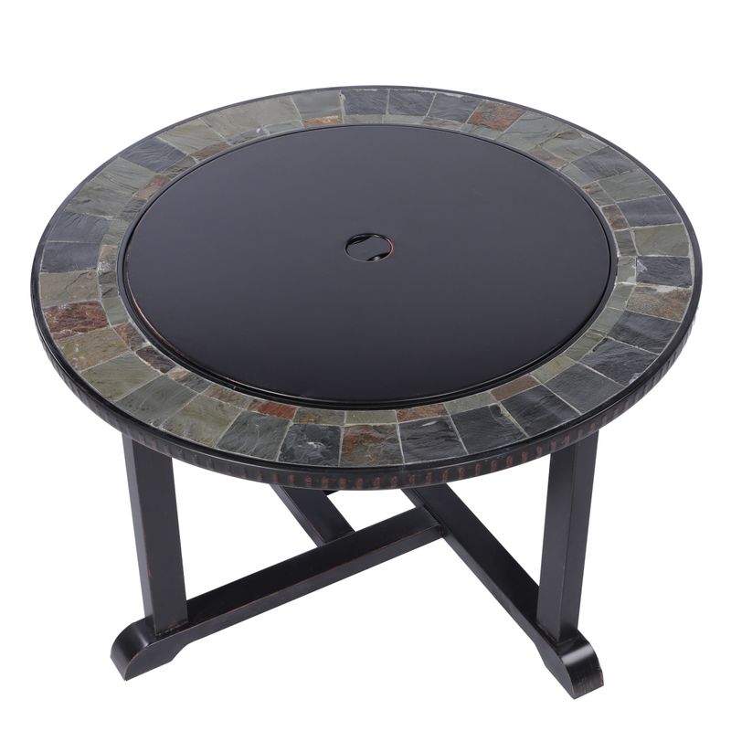 Kovové ohnisko – gril a ohnisko Strend Pro Grill, 4 stoličky, 3v1, 105x75 cm, na uhlie, záhradné – Obrázok 2