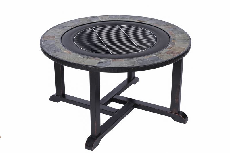 Kovové ohnisko – gril a ohnisko Strend Pro Grill, 4 stoličky, 3v1, 105x75 cm, na uhlie, záhradné – Obrázok 8