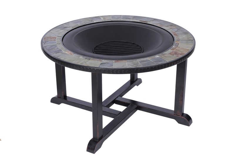 Kovové ohnisko – gril a ohnisko Strend Pro Grill, 4 stoličky, 3v1, 105x75 cm, na uhlie, záhradné – Obrázok 7