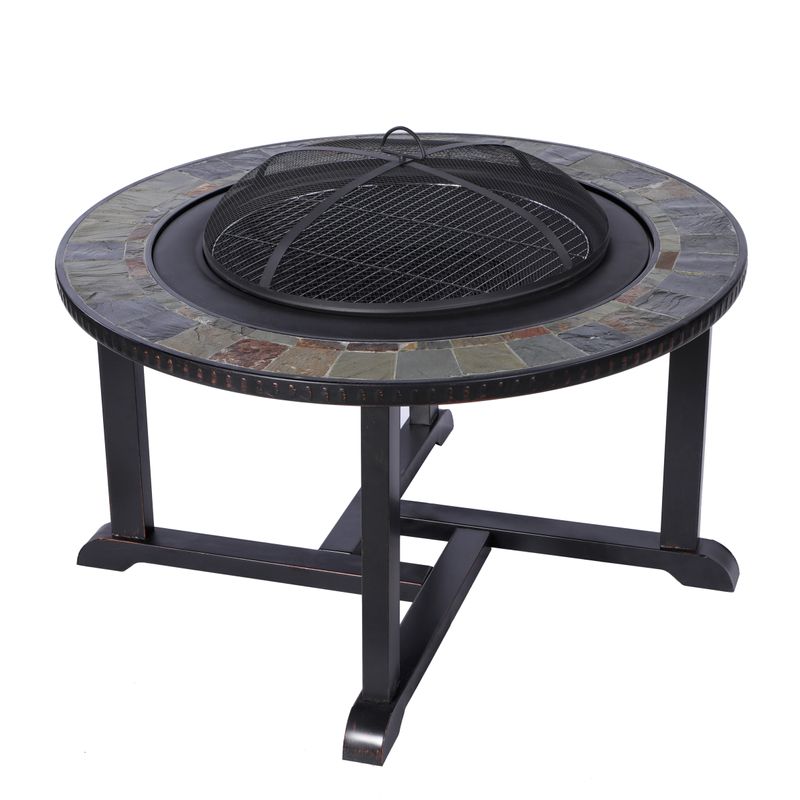 Kovové ohnisko – gril a ohnisko Strend Pro Grill, 4 stoličky, 3v1, 105x75 cm, na uhlie, záhradné – Obrázok 4