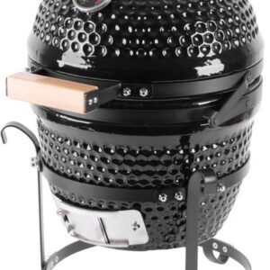 Keramický Kamado gril — priemer 27 cm, gril. výška 34,5 cm, čierny, 35x40,5x55 cm