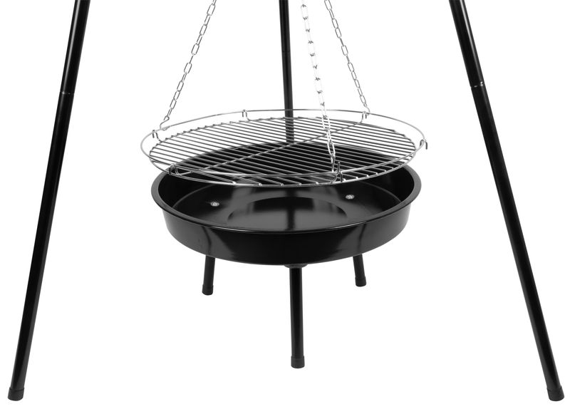 Gril na uhlie – Strend Pro Bavarian, BBQ, na drevené uhlie, nastaviteľná grilovacia výška 320-660/1500 mm – Obrázok 5