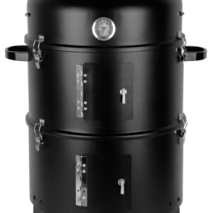 Gril na uhlie – 3v1 (grilovanie, údenie a vodné údenie), Strend Pro Smoker, BBQ, na drevené uhlie, 440x780 mm