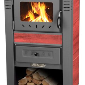 Keramické krbové kachle Nova Ceramic — červené, dymovod 120 mm, 7,5 kW