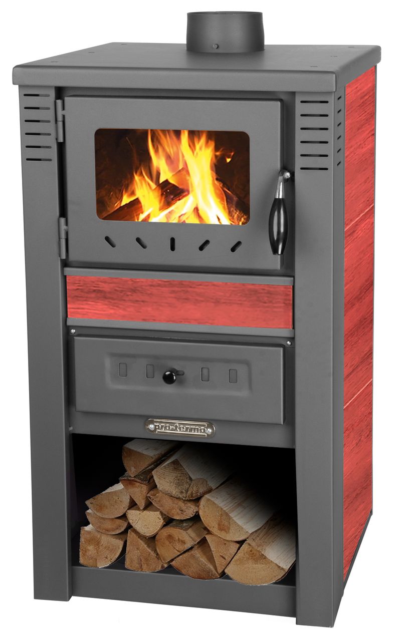 Keramické krbové kachle Nova Ceramic — červené, dymovod 120 mm, 7,5 kW