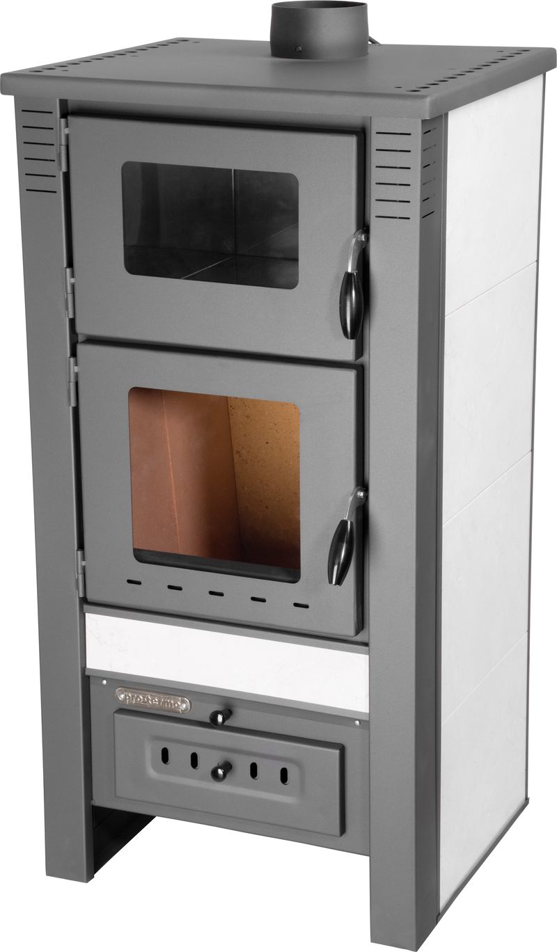 Keramické krbové kachle Pro TAURUS Ceramic — s rúrou na pečenie, biele, dymovod 120 mm, 12 kW – Obrázok 4