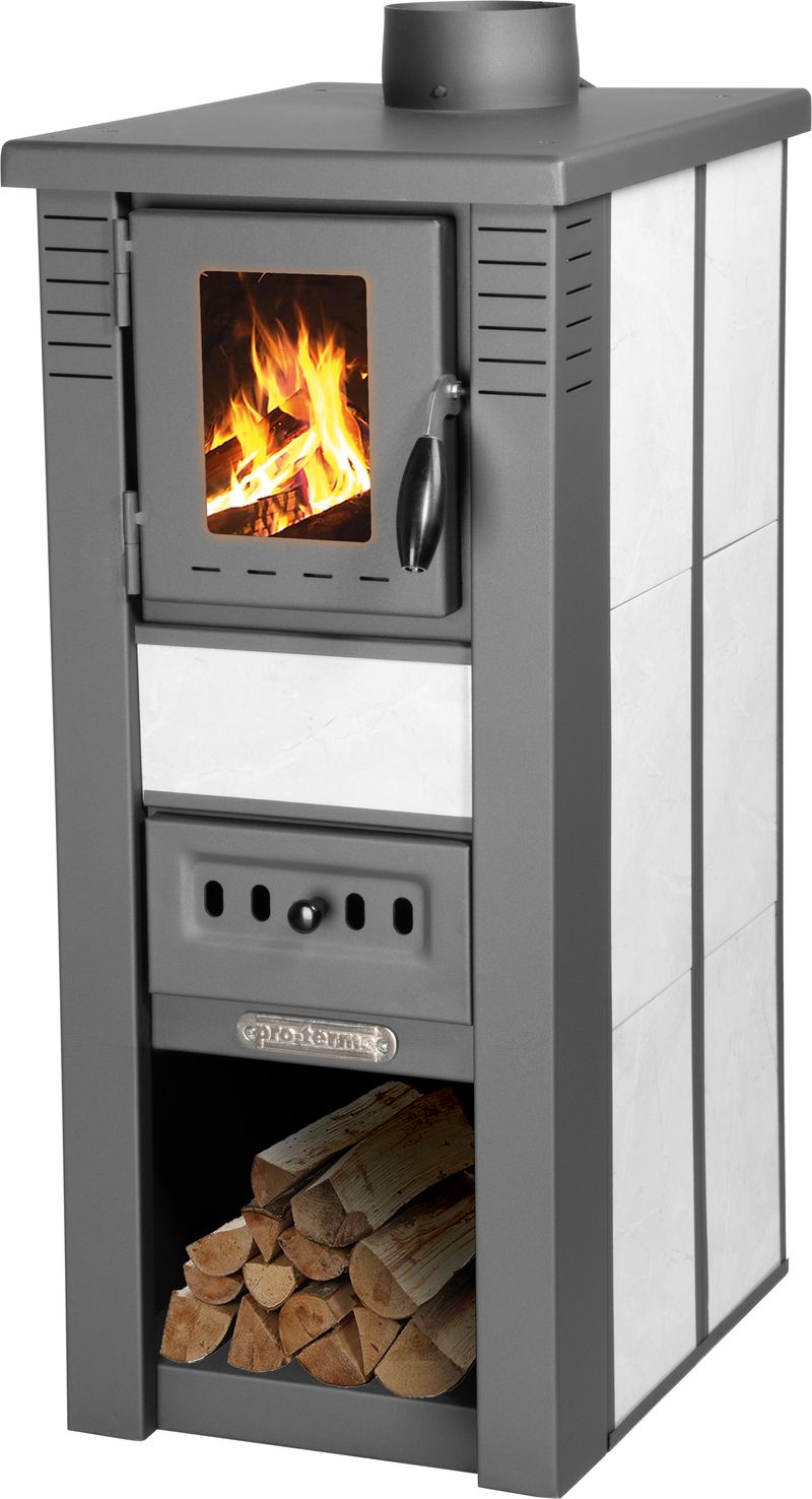 Keramické krbové kachle Pro LAVA Ceramic — biele, dymovod 120 mm, 6,5 kW