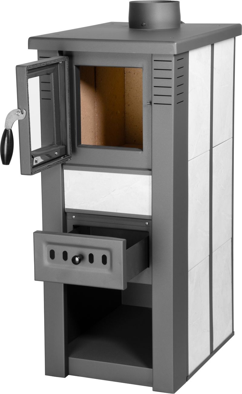Keramické krbové kachle Pro LAVA Ceramic — biele, dymovod 120 mm, 6,5 kW – Obrázok 5