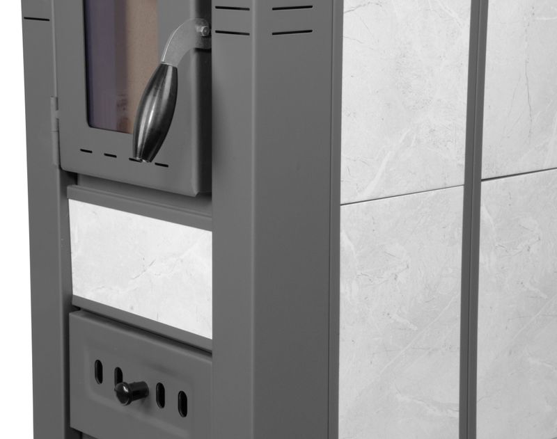 Keramické krbové kachle Pro LAVA Ceramic — biele, dymovod 120 mm, 6,5 kW – Obrázok 4