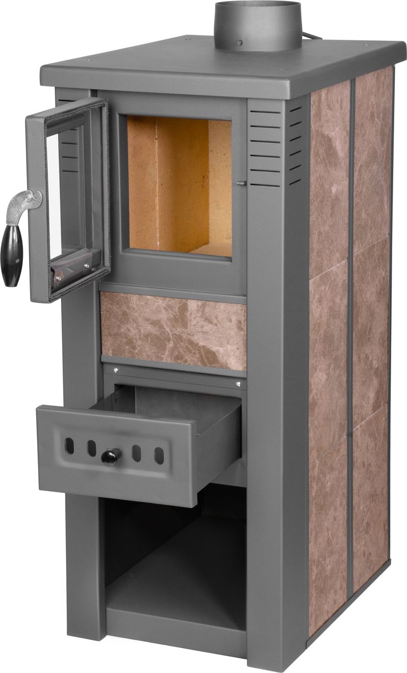 Keramické krbové kachle Pro LAVA Ceramic — mocca, dymovod 120 mm, 6,5 kW – Obrázok 4