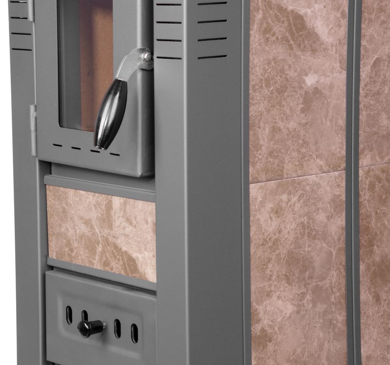 Keramické krbové kachle Pro LAVA Ceramic — mocca, dymovod 120 mm, 6,5 kW – Obrázok 3