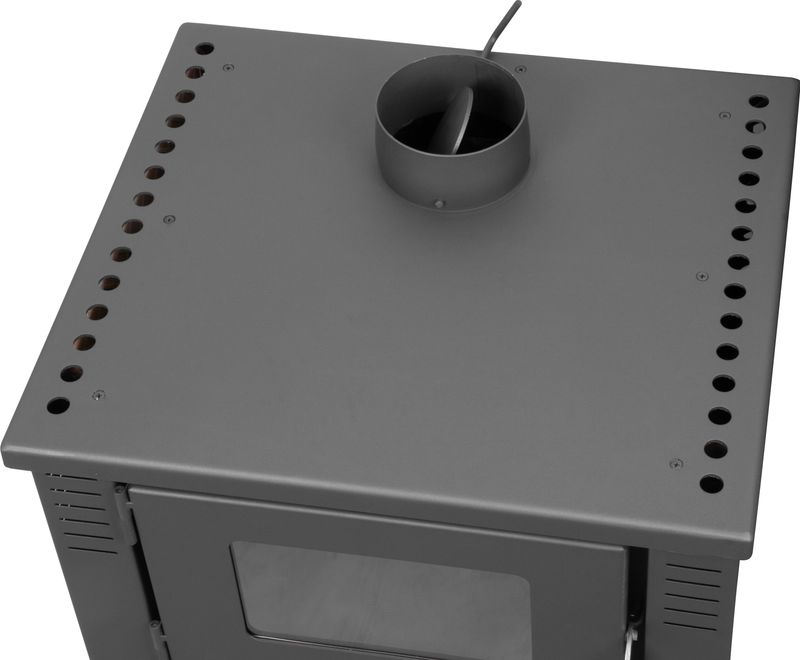 Keramické krbové kachle Pro TAURUS Ceramic — s rúrou na pečenie, červené, dymovod 120 mm, 12 kW – Obrázok 3