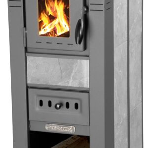 Keramické krbové kachle Pro LAVA Ceramic — šedé, dymovod 120 mm, 6,5 kW