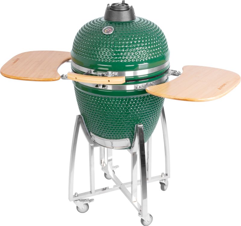 Zelený gril – Strend Pro Kamado Egg 21", priemer 46,7 cm, grilovacia výška 91 cm, 130x73x122 cm