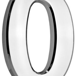 Strieborné číslo – domové popisné, MagicHome "0", s lepiacou páskou, 70x100 mm, ABS