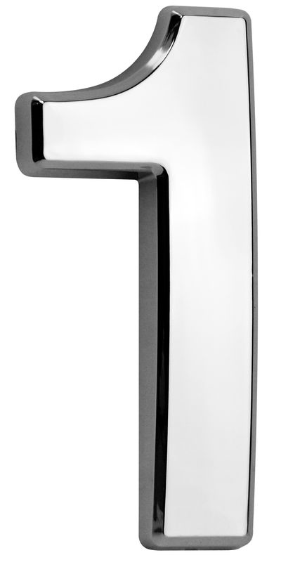 Strieborné číslo – domové popisné, MagicHome "1", s lepiacou páskou, 70x100 mm, ABS