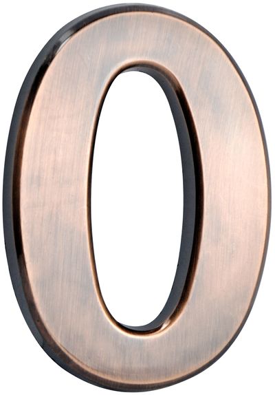Bronzové číslo – domové popisné, MagicHome "0", s lepiacou páskou, 70x100 mm, ABS