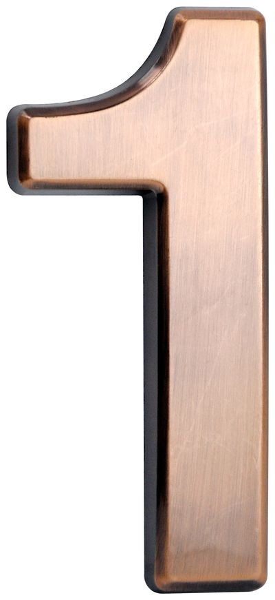 Bronzové číslo – domové popisné, MagicHome "1", s lepiacou páskou, 45x100 mm, ABS