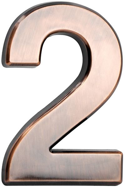 Bronzové číslo – domové popisné, MagicHome "2", s lepiacou páskou, 70x100 mm, ABS