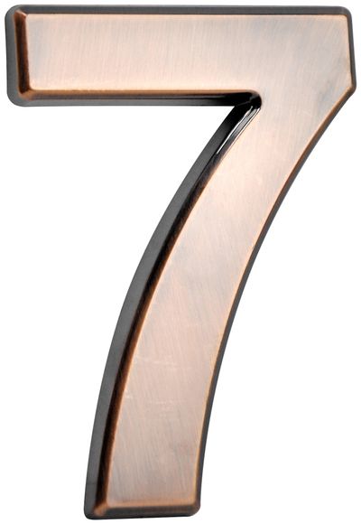 Bronzové číslo – domové popisné, MagicHome "7", s lepiacou páskou, 70x100 mm, ABS