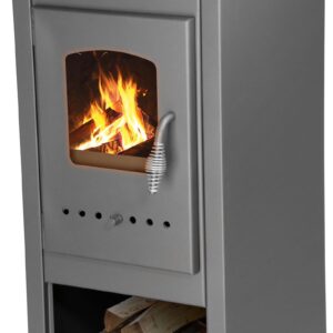 Výkonné krbové kachle Thalia Nera Lite — šedé, 5,4 kW