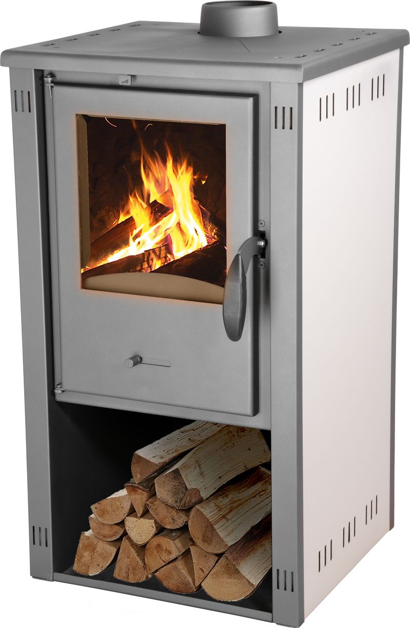 Výkonné krbové kachle Thalia Pella S — béžové, 5,4 kW