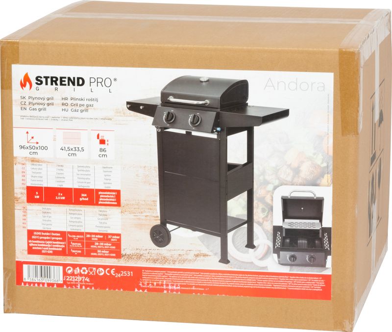 Plynový gril – Strend Pro Andora, BBQ, 2 horáky – Obrázok 4