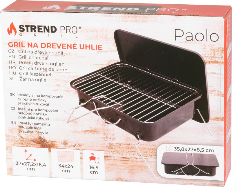 Prenosný gril – Strend Pro Paolo, BBQ, na drevené uhlie, 37x27x17 cm – Obrázok 2