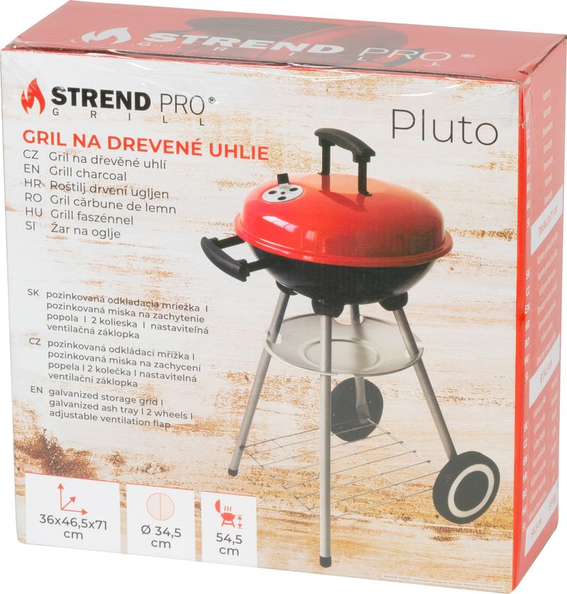 Prenosný gril – Strend Pro Pluto, BBQ, na drevené uhlie, 36x46,5x71 cm – Obrázok 5