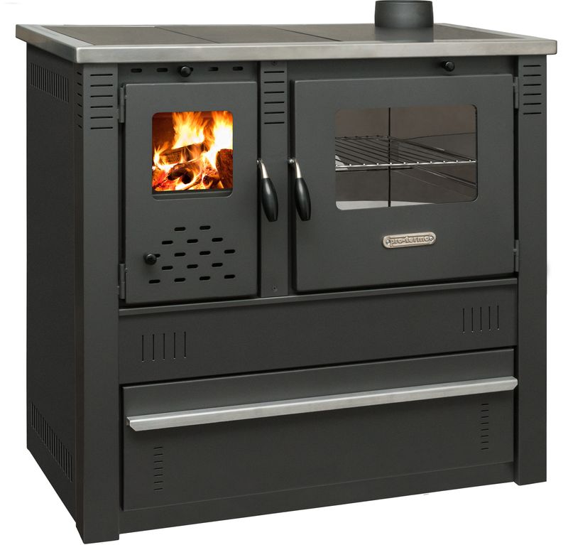 Domáci sporák Pro PANONIA Steel — čierny, pravý vývod