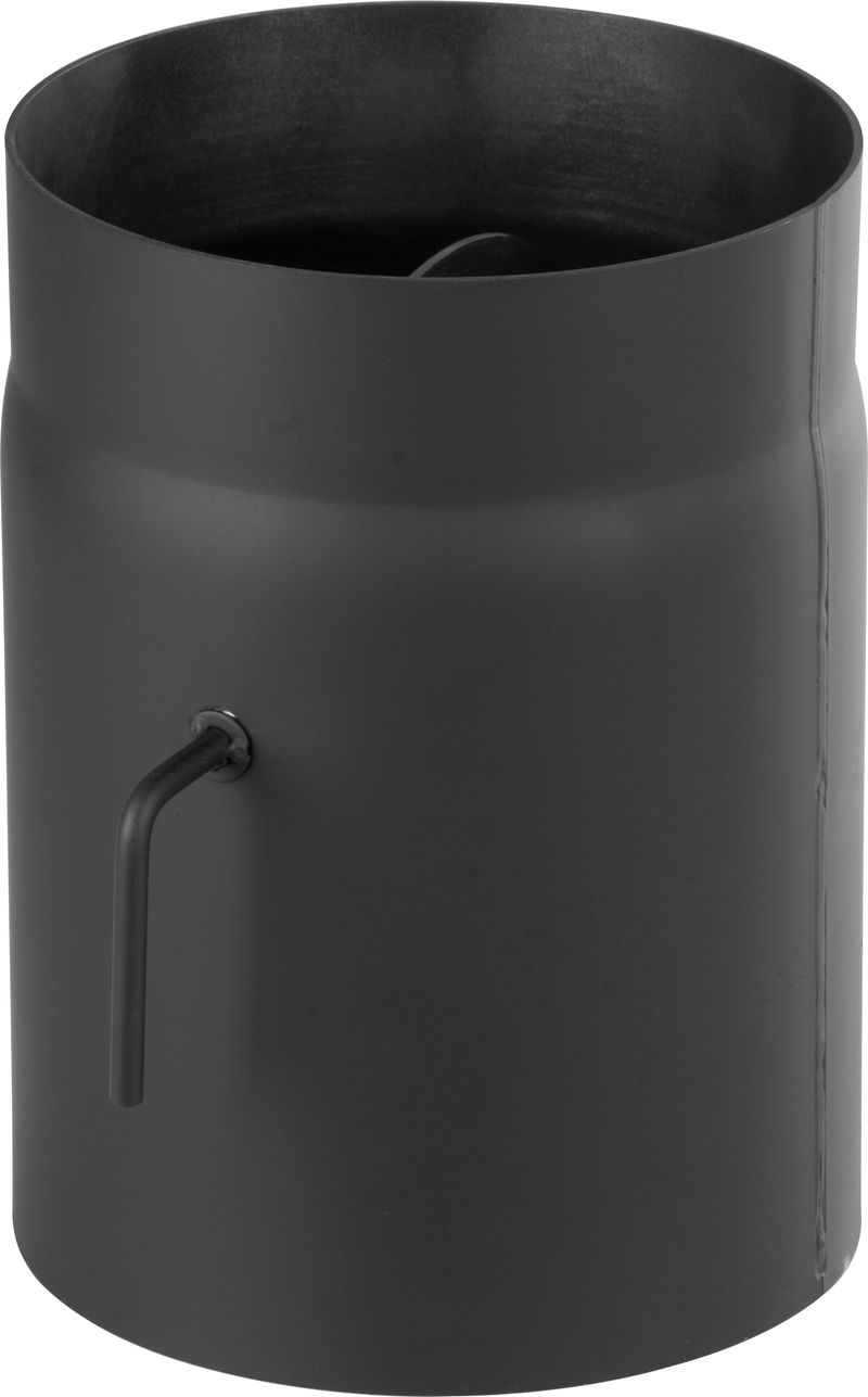 Hrubostenná dymová rúra – HS, integrovaná klapka (krátke ťahlo), dĺžka 250 mm, priemer 150 mm, hrúbka plechu 2,0 mm