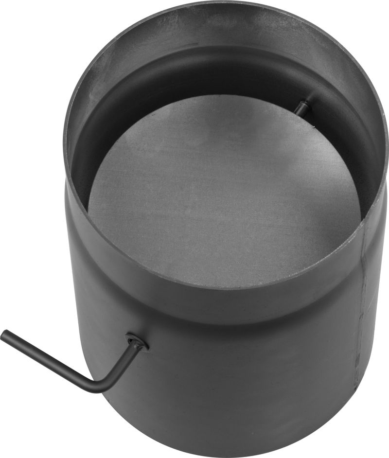 Hrubostenná dymová rúra – HS, integrovaná klapka (krátke ťahlo), dĺžka 250 mm, priemer 150 mm, hrúbka plechu 2,0 mm – Obrázok 2