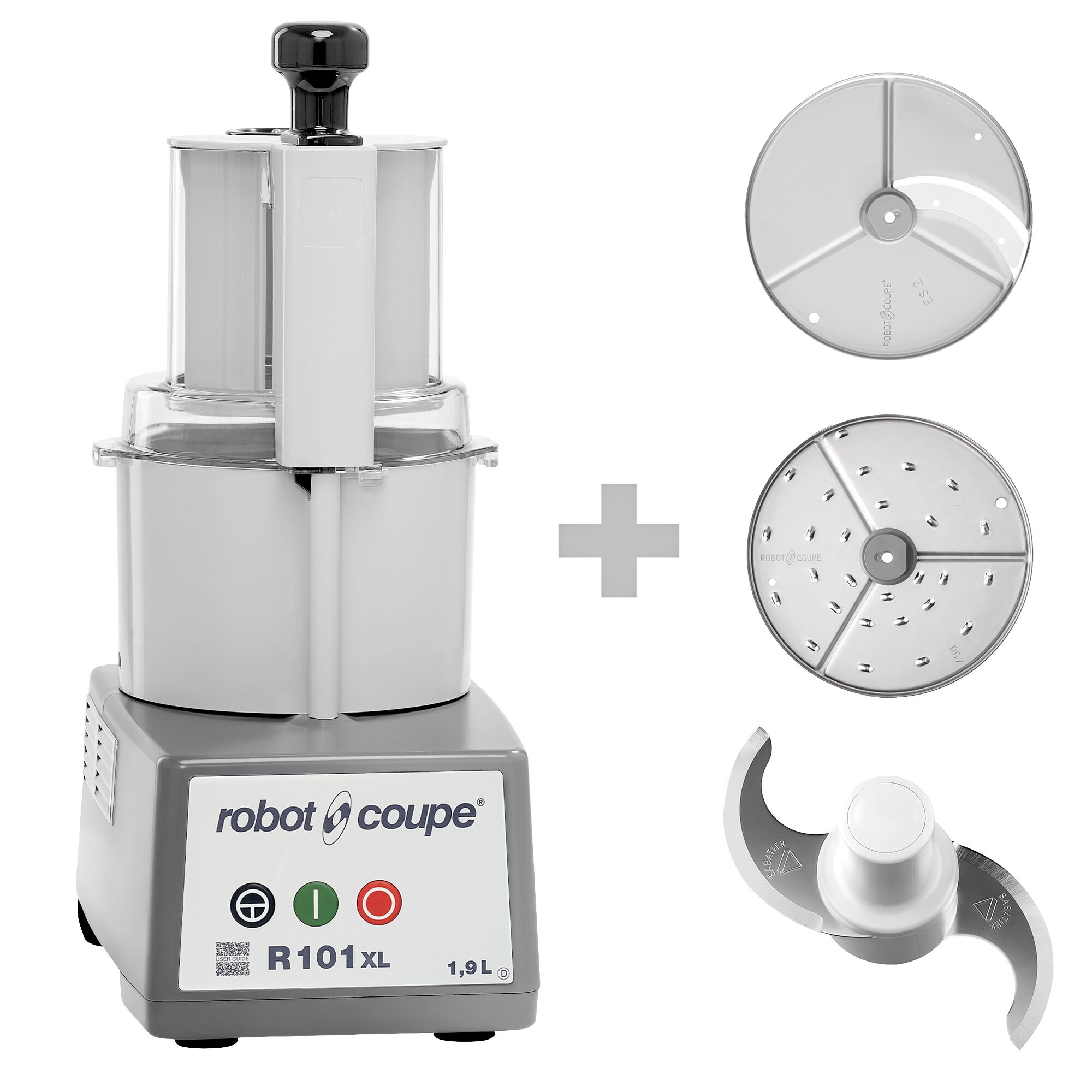 Univerzálny kuchynský robot ROBOT COUPE R 101 XL – krájač zeleniny, rezačka, 1,9 litra, 450 wattov, 1500 ot./min.