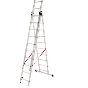 Hliníkový rebrík – DW3 Home, trojdielny, 3x10 stupňov, max. 150 kg