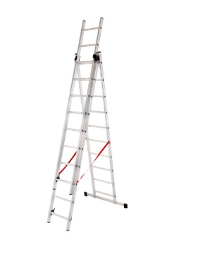Hliníkový rebrík – DW3 Home, trojdielny, 3x10 stupňov, max. 150 kg