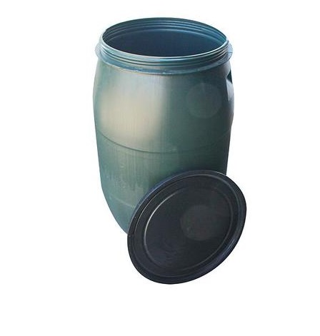 Plastový barel Pannon Rainbarel - 120 litrov, na závit, zelený, na dažďovú vodu, hrdlo 395 mm, HDPE