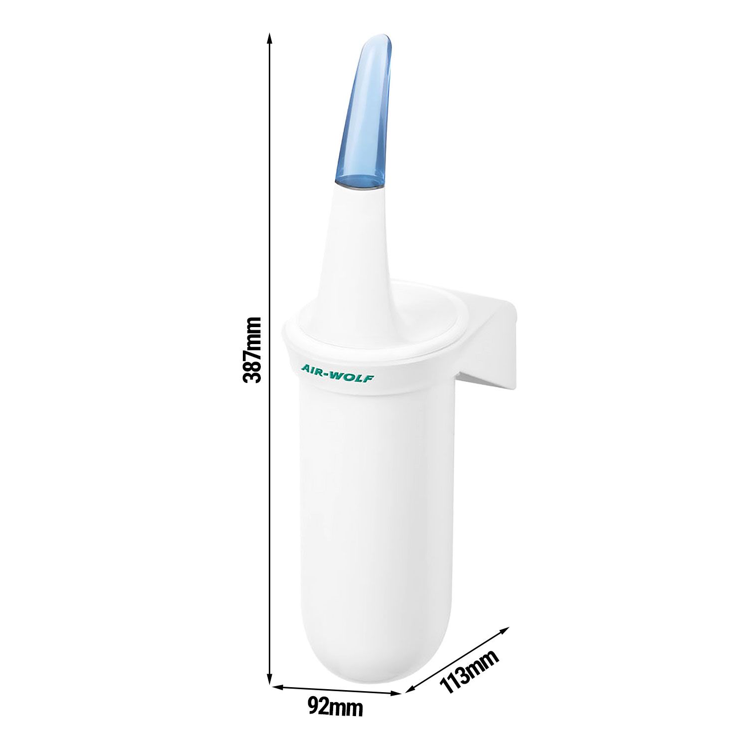 Plastový držiak toaletnej kefy AIR-WOLF - uzavretý model, ABS plast, biely – Obrázok 5