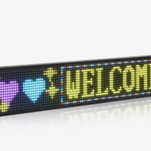 Programovateľný LED displej P10 - plnofarebný, flexibilný, digitálny posúvací panel, DIY zobrazovacia tabuľa, vlastný textový vzor a GIF, ovládanie cez Bluetooth aplikáciu, 990 x 190 x 55 mm