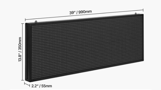 Programovateľný LED displej P10 - plnofarebný, flexibilný, digitálny posúvací panel, DIY zobrazovacia tabuľa, vlastný textový vzor a GIF, ovládanie cez Bluetooth aplikáciu, posúvanie LED správ, 99 x 35 cm – Obrázok 2