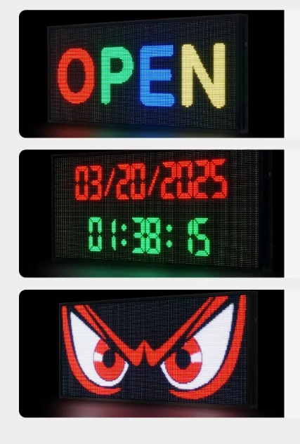 Programovateľný LED displej P6 - plnofarebný, flexibilný, digitálny posúvací panel, DIY zobrazovacia tabuľa, vlastný textový vzor a GIF, ovládanie cez Bluetooth aplikáciu, 990 x 412 mm – Obrázok 3