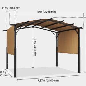 Robustná pergola – záhradný altánok s klenutým vrcholom, prístrešok so zasúvacou strechou, veľký terasový, párty stan na dvor a bazén, 3x3 m