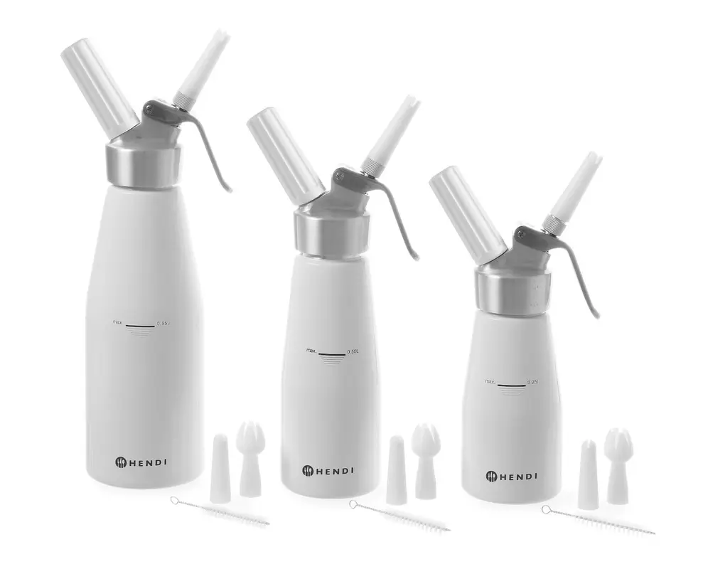 Štandardná fľaša na šľahačku – HENDI Kitchen Line, 0,25 l, ⌀80 x 200 mm – Obrázok 2