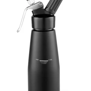 Štandardná fľaša na šľahačku – HENDI Kitchen Line, 0,5 l, čierna, ⌀80 x 260 mm