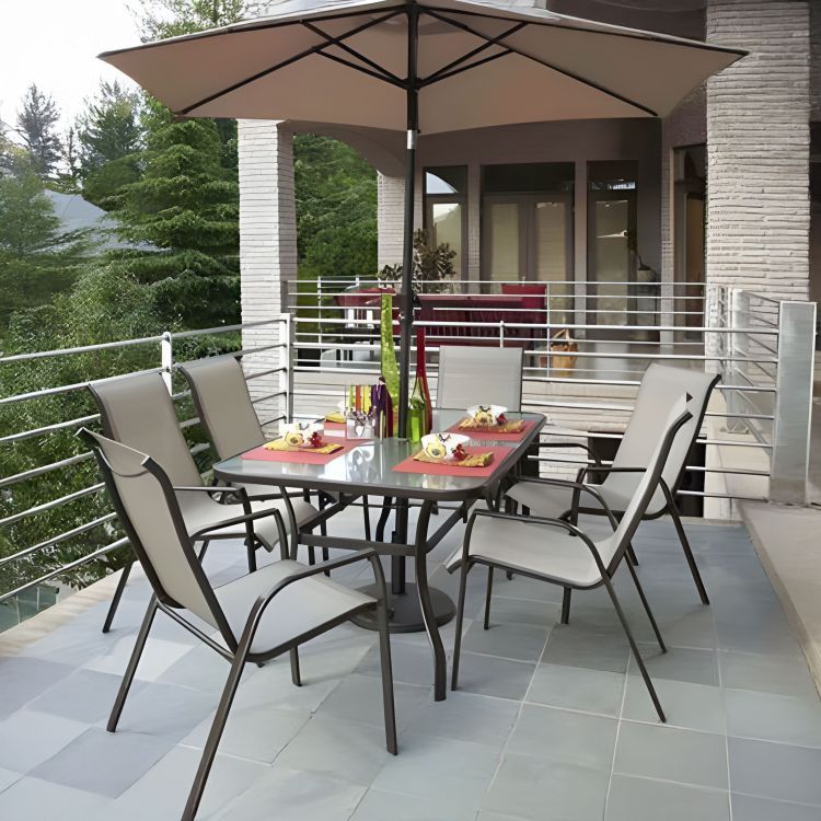 Sklenený stôl – záhradný, MultiGarden, 140x80 cm, na terasu alebo balkón – Obrázok 5