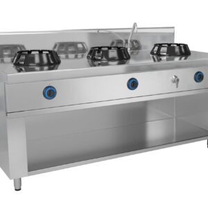Stolová plynová wok varná doska – 42 kW,  s3 horákmi, vrátane 1 kohútika